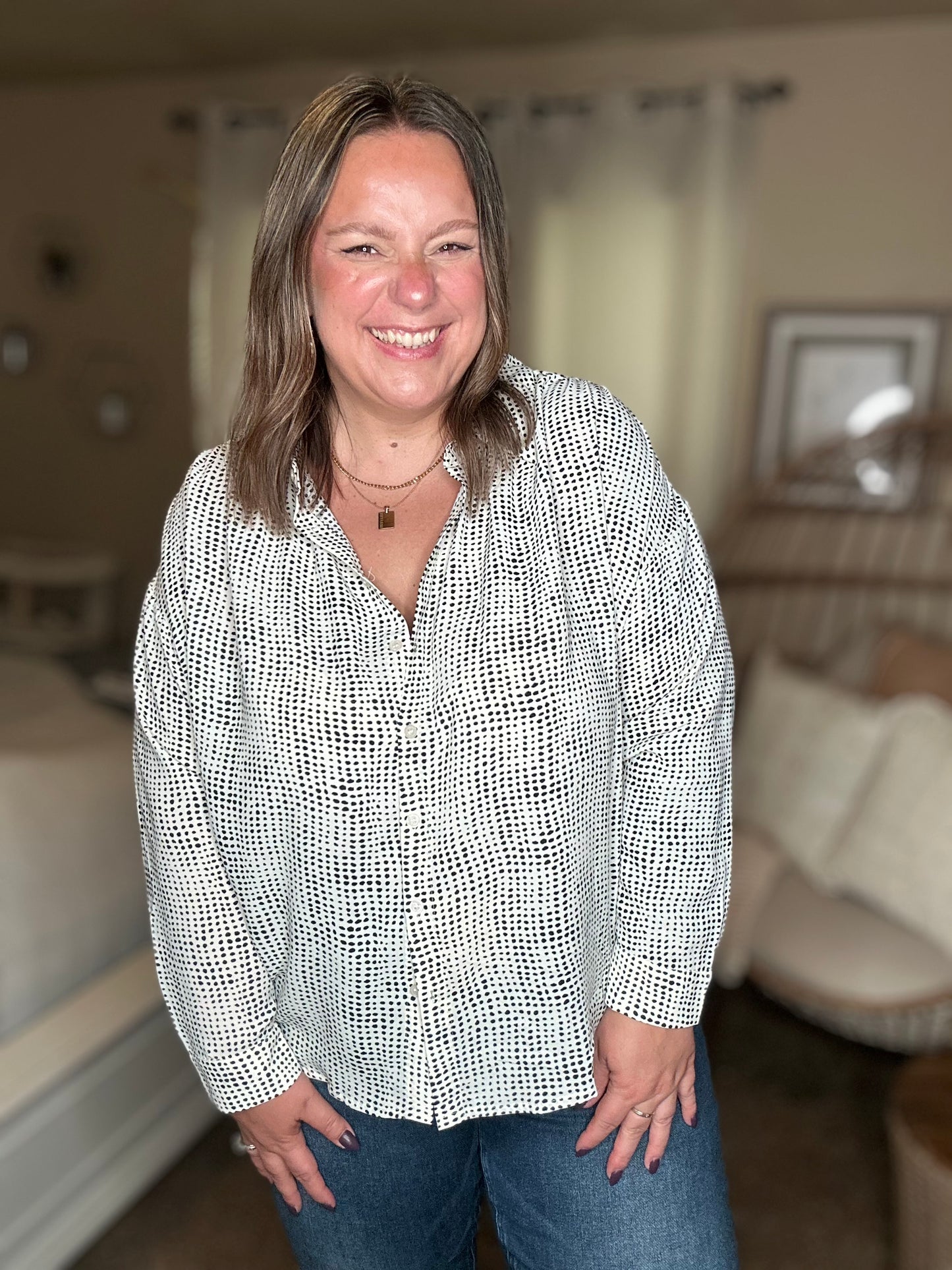 Terms of Endearment Dolman Sleeve Button Up