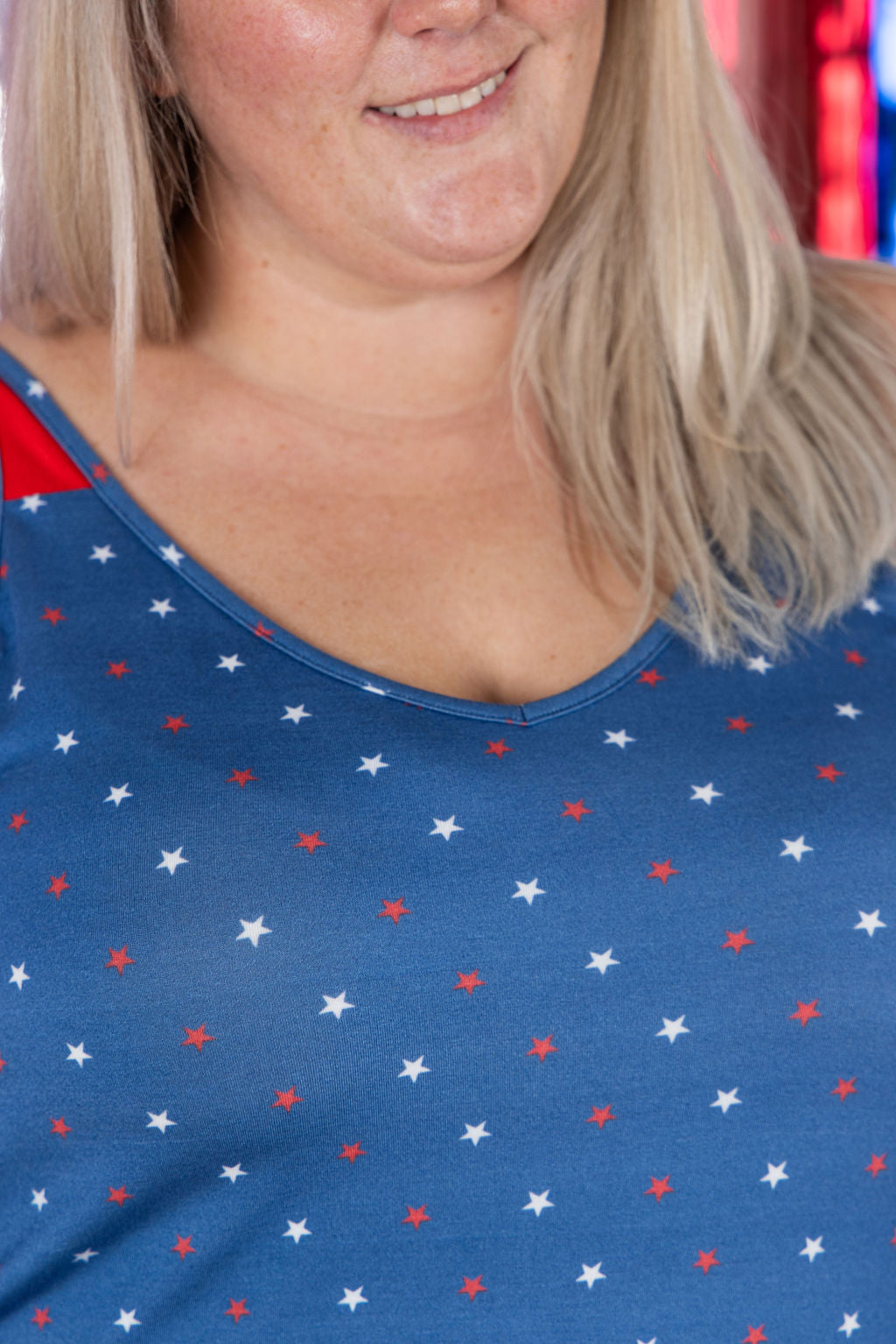 Michelle Mae Poppy Tank - Blue Freedom Stars