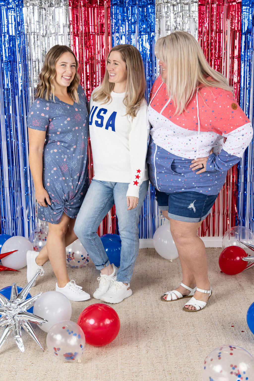 Michelle Mae Colorblock Fullzip - Liberty Stars Trio