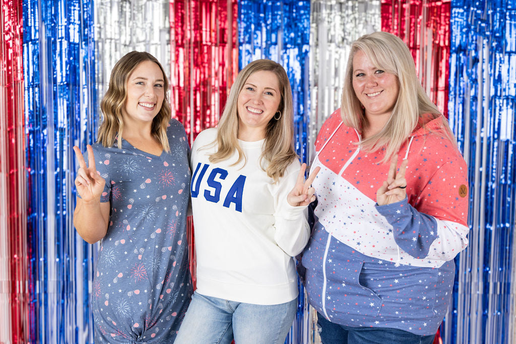 Michelle Mae Colorblock Fullzip - Liberty Stars Trio
