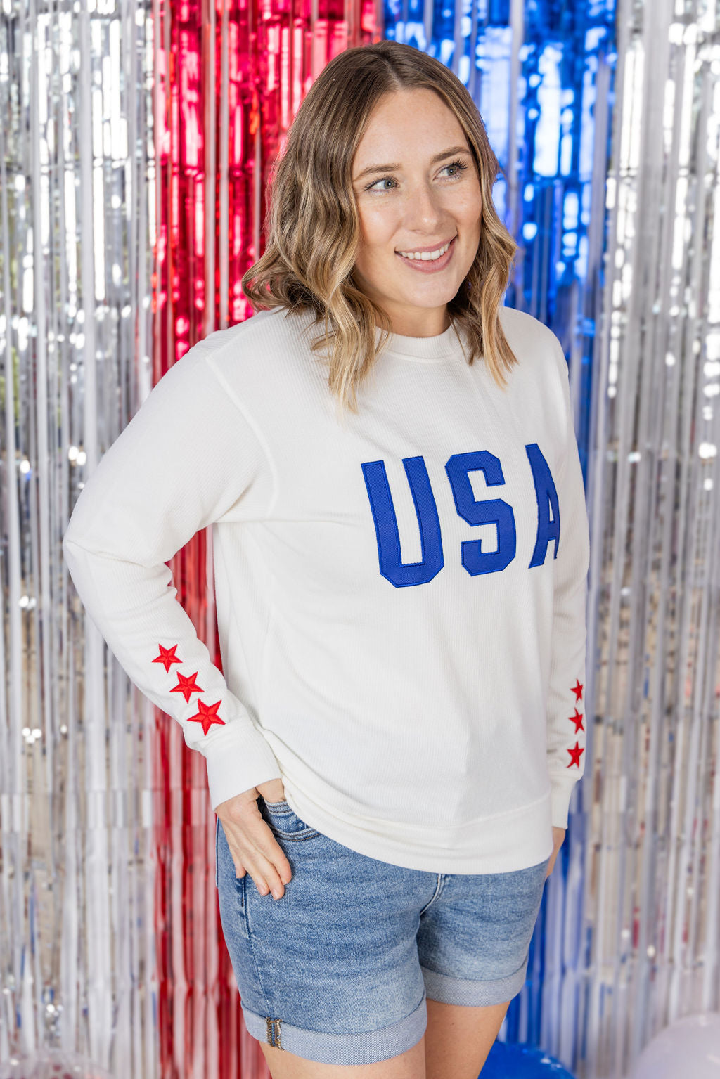 Michelle Mae USA Pullover - White