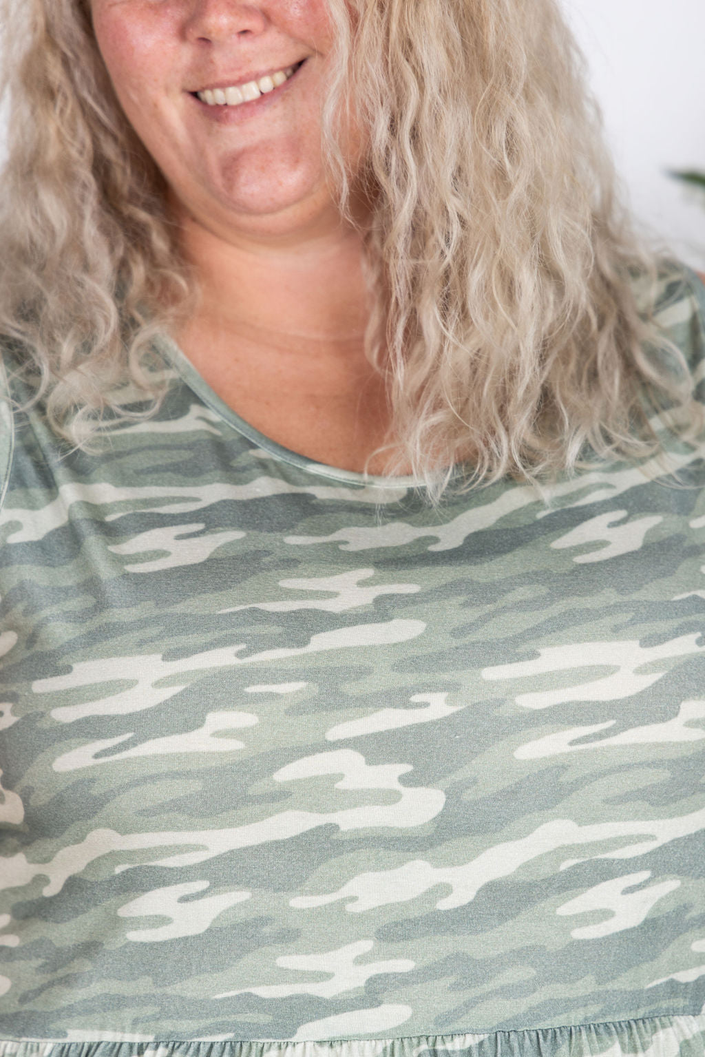 Michelle Mae Renee Ruffle Tank Top - Camo