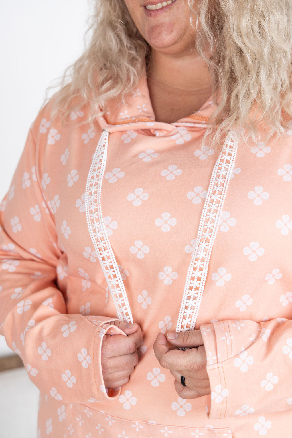 Michelle Mae Hailey Pullover Hoodie - Coral Floral