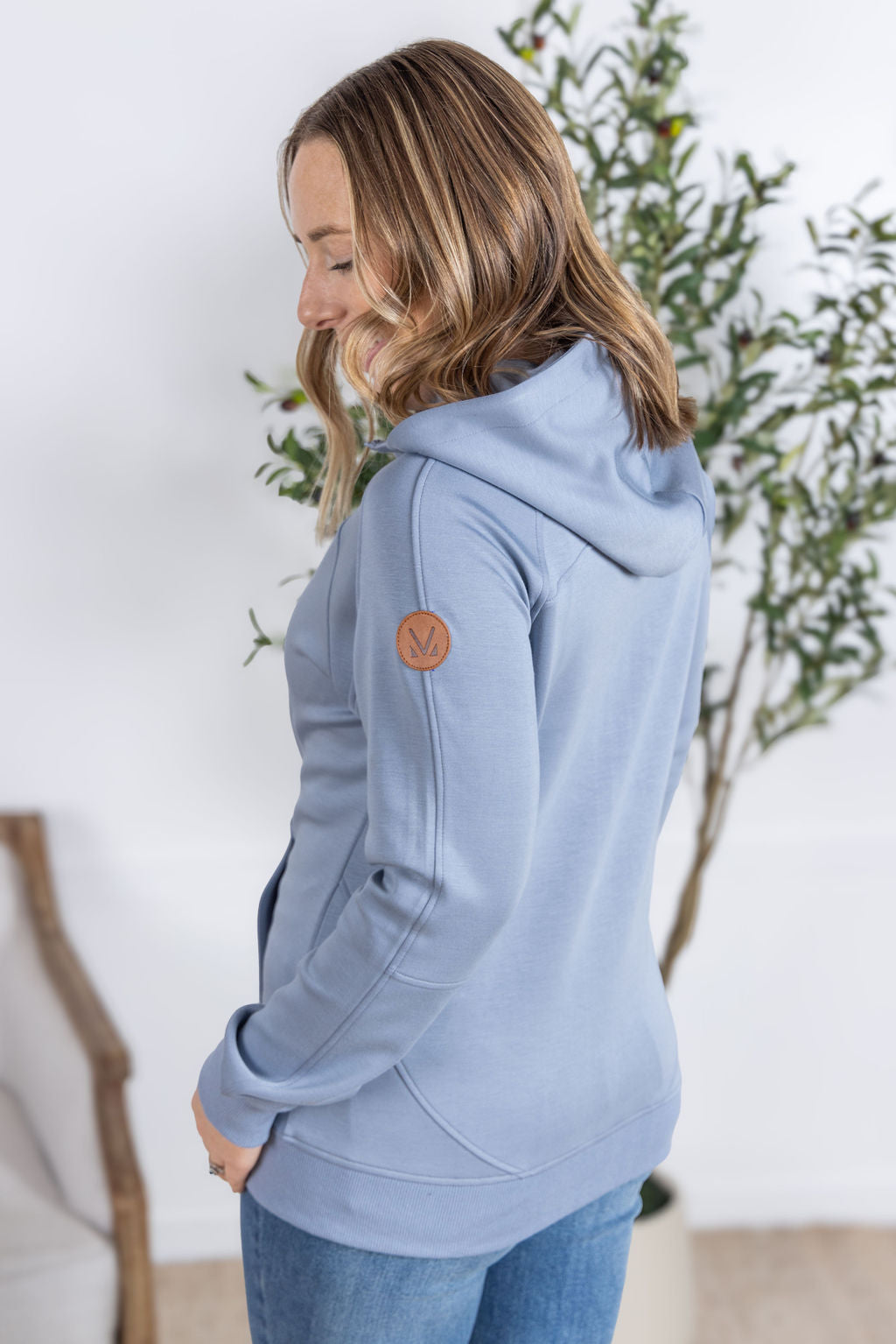 Michelle Mae Scuba Scuba FullZip Hoodie - Dusty Blue