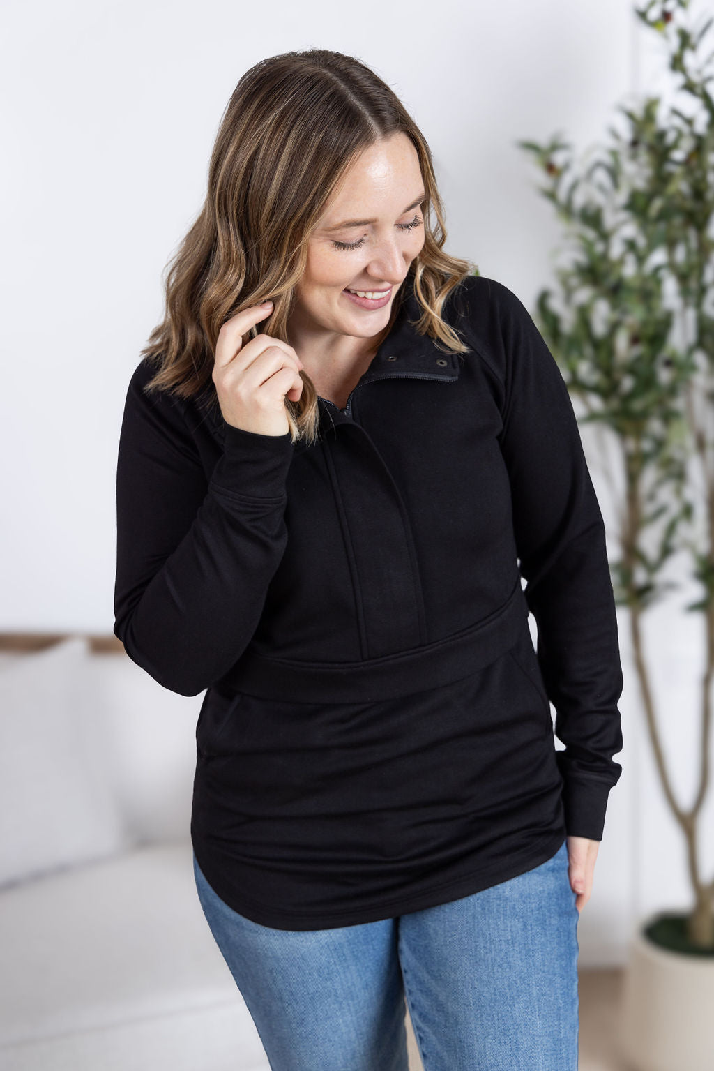 Michelle Mae Mia Scuba Halfzip - Black