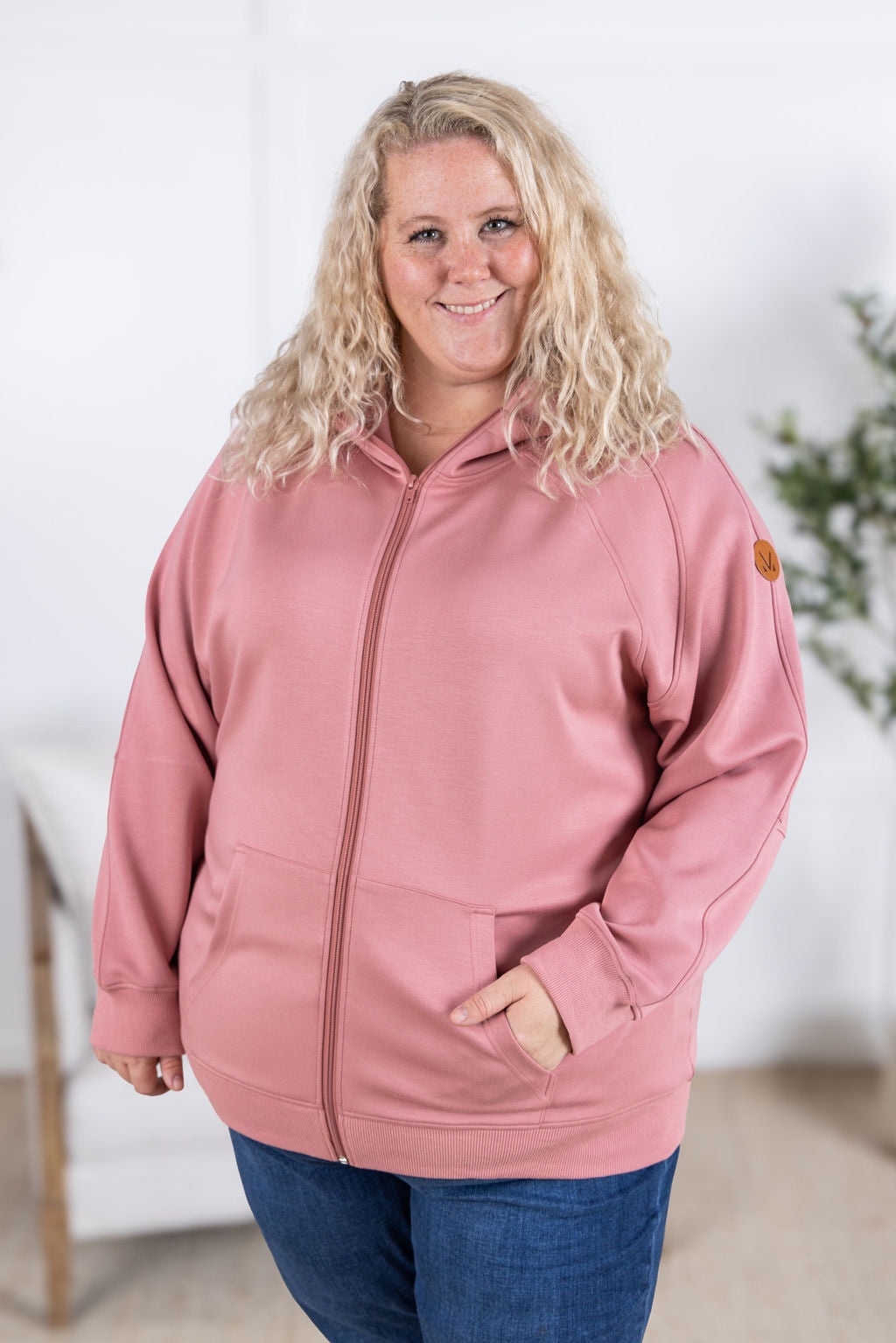 Michelle Mae Scuba Scuba FullZip Hoodie - Rose