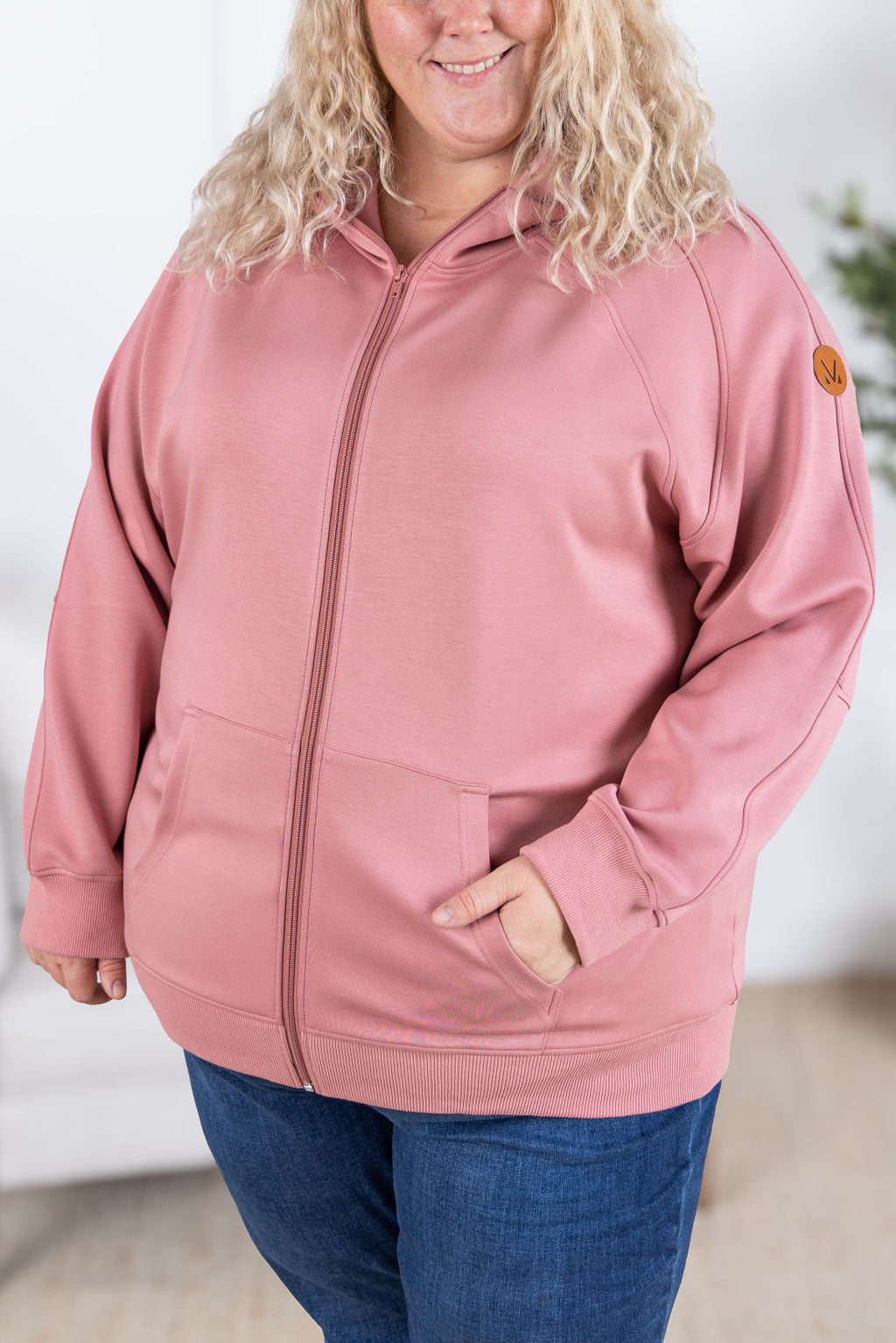 Michelle Mae Scuba Scuba FullZip Hoodie - Rose