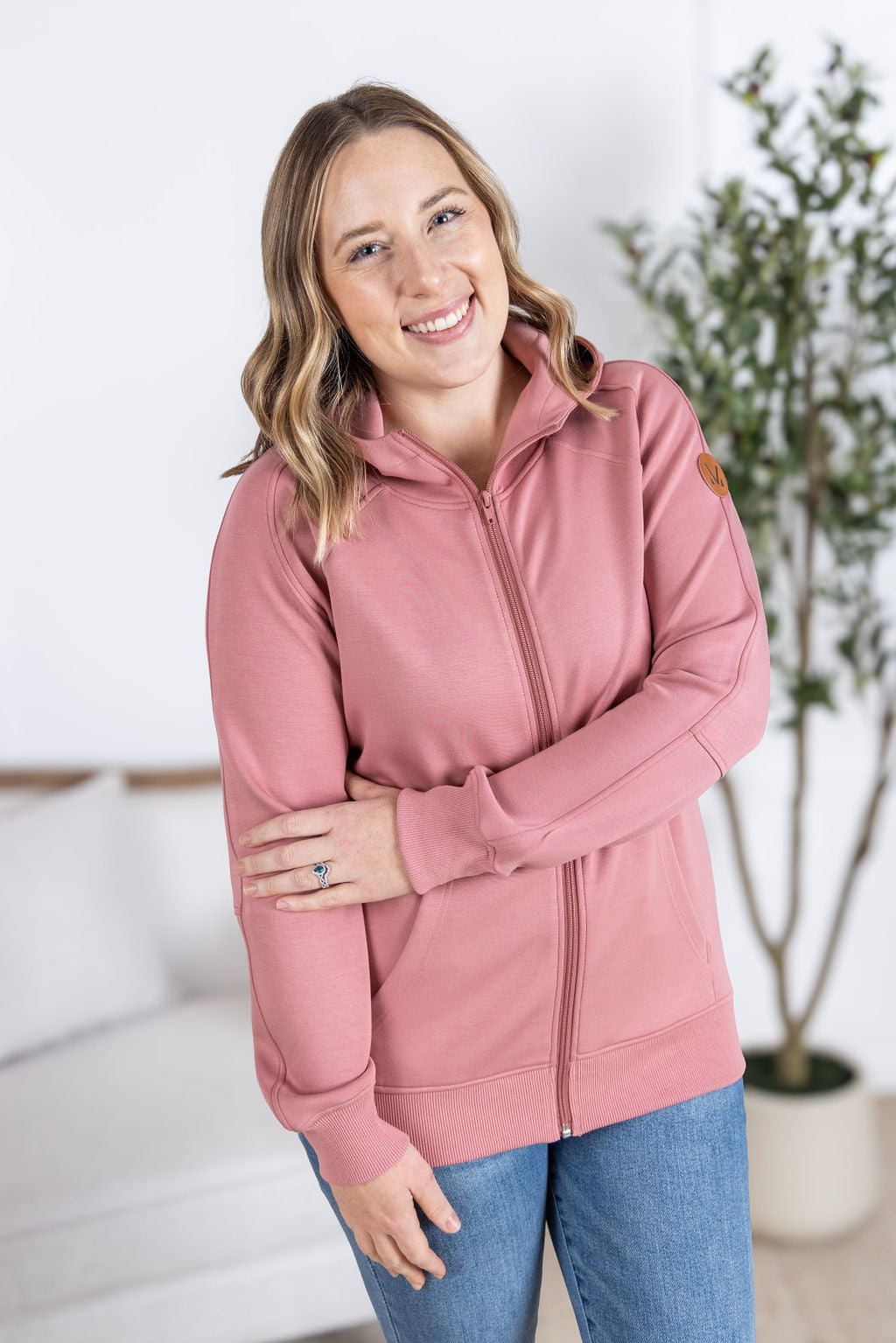 Michelle Mae Scuba Scuba FullZip Hoodie - Rose