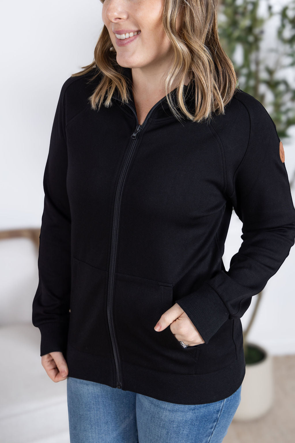 Michelle Mae Scuba FullZip Hoodie - Black