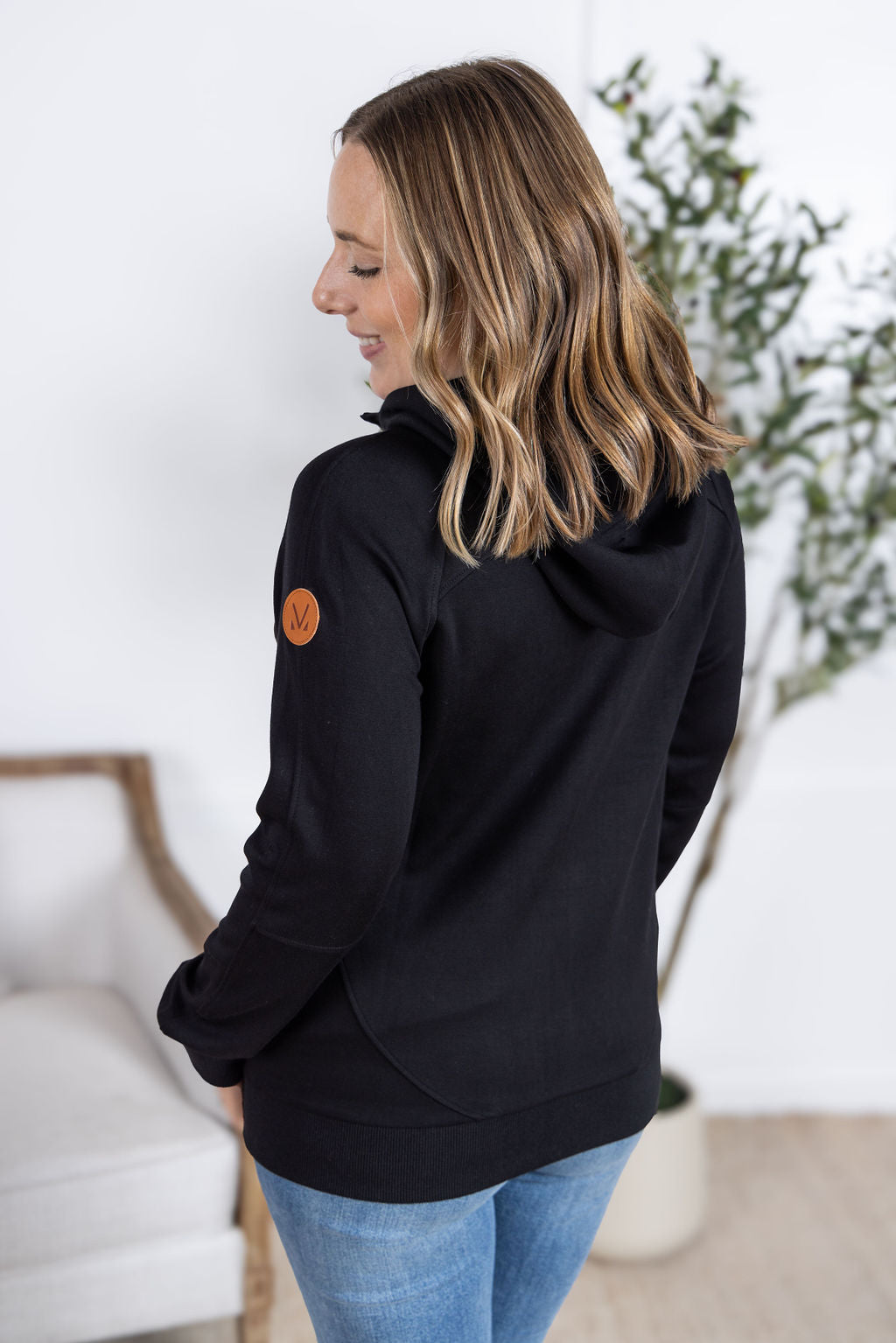 Michelle Mae Scuba FullZip Hoodie - Black