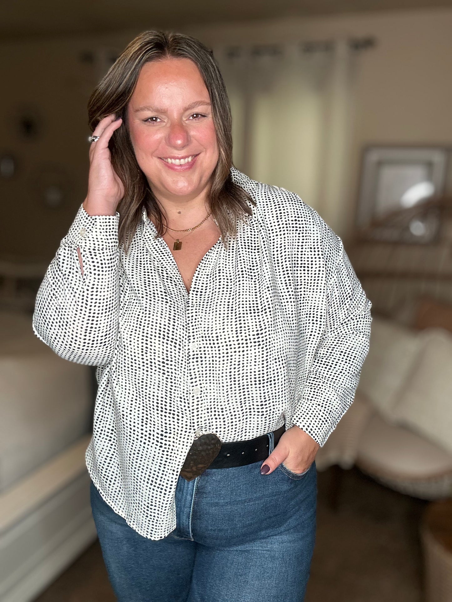 Terms of Endearment Dolman Sleeve Button Up