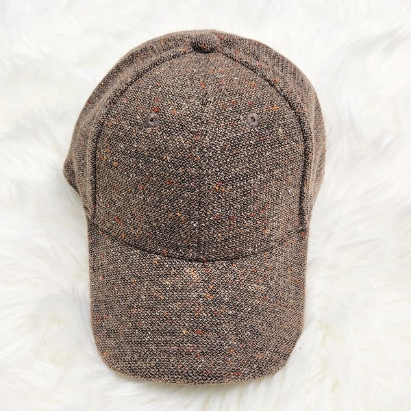 Breezy Tweed Ball Cap Fall Fashion Autumn Hat