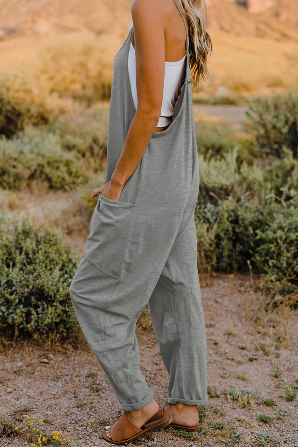 Double Take Jumpsuit with Pockets
