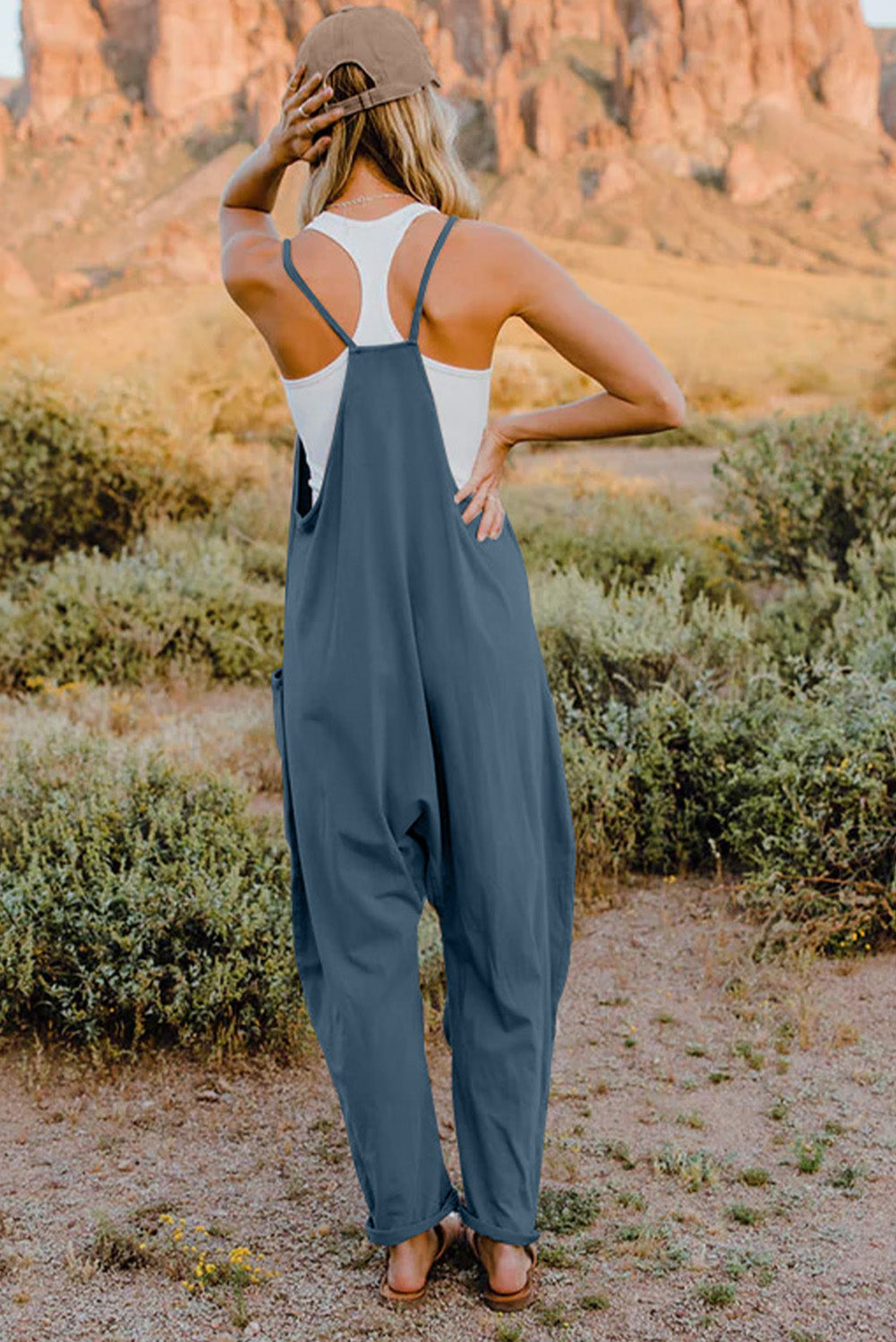 Double Take Jumpsuit with Pockets