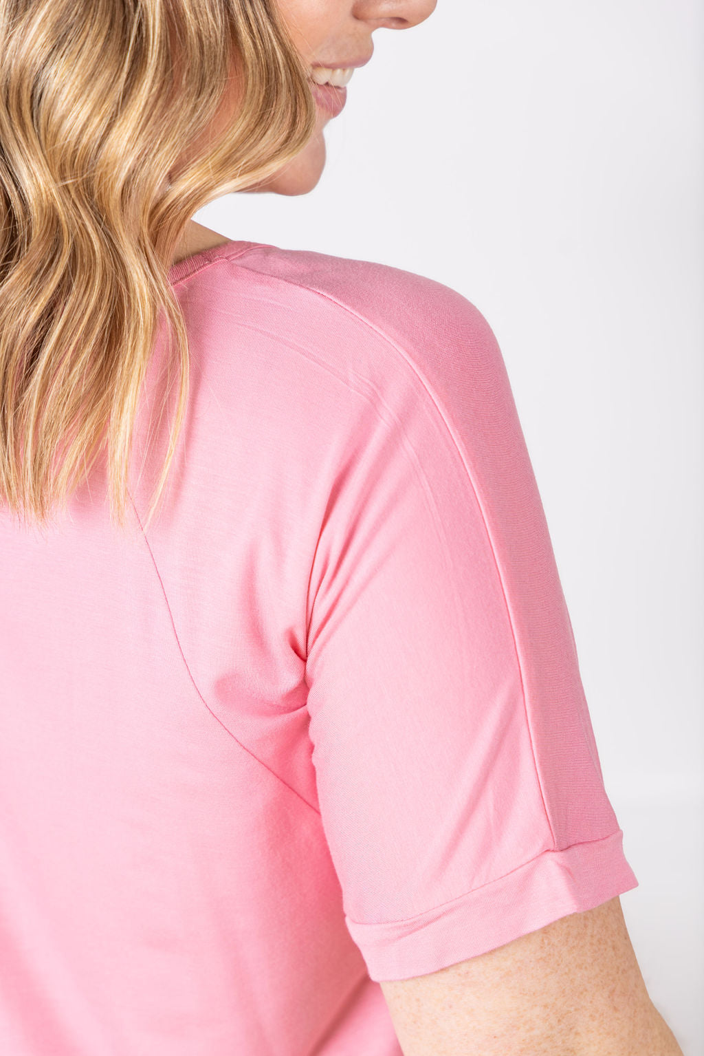 Michelle Mae Bamboo V Neck Tee - Rose