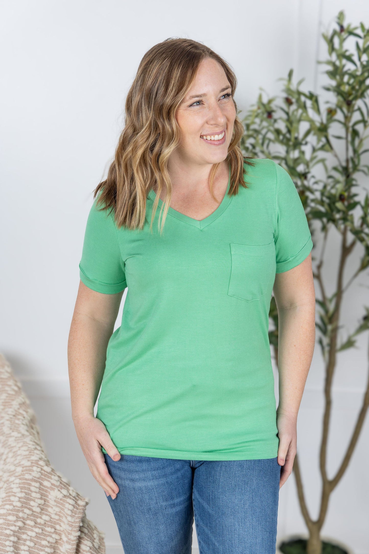 Michelle Mae Sophie Pocket Tee - Mint