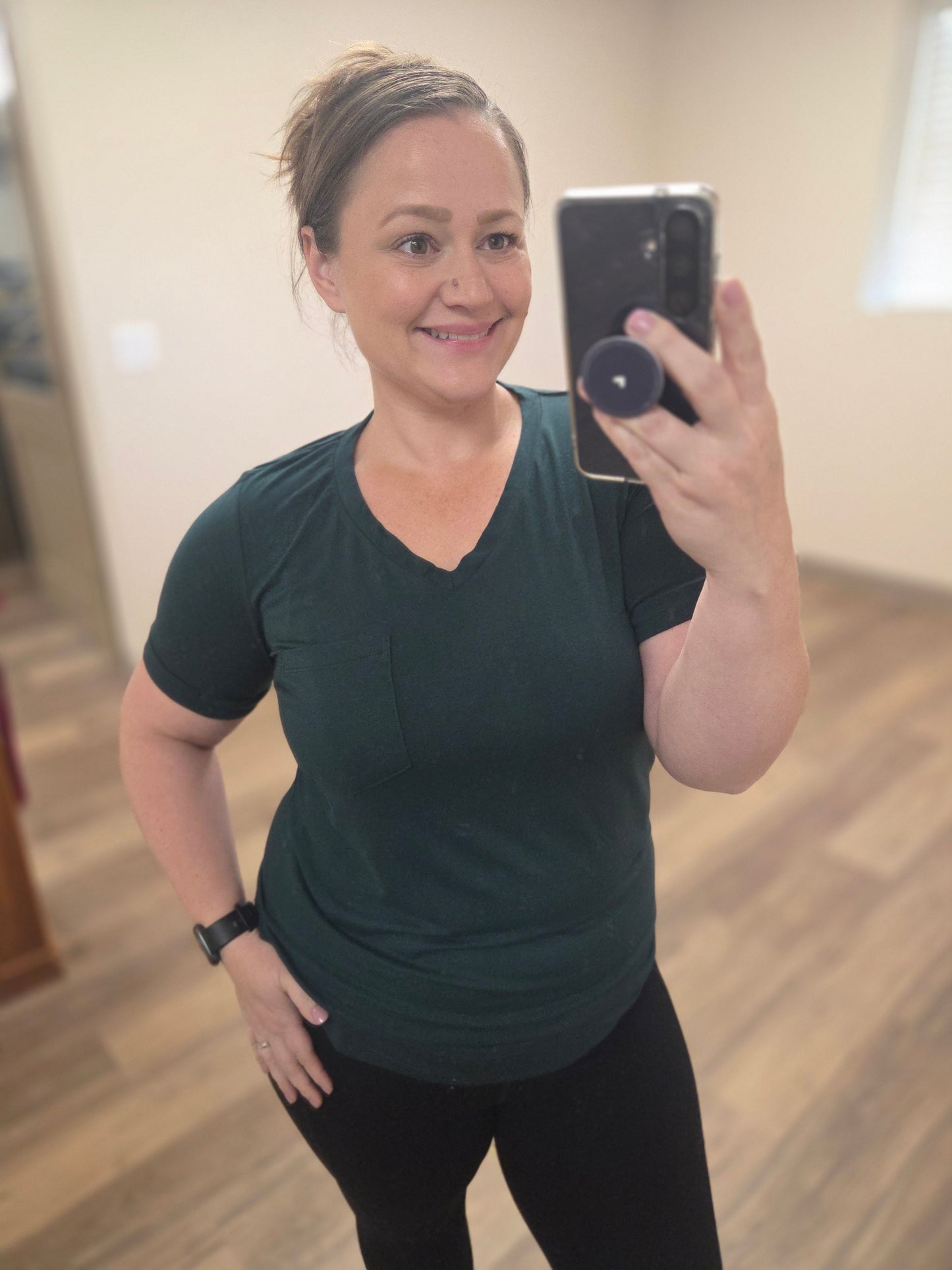 Michelle Mae Sophie Pocket Tee - Hunter Green