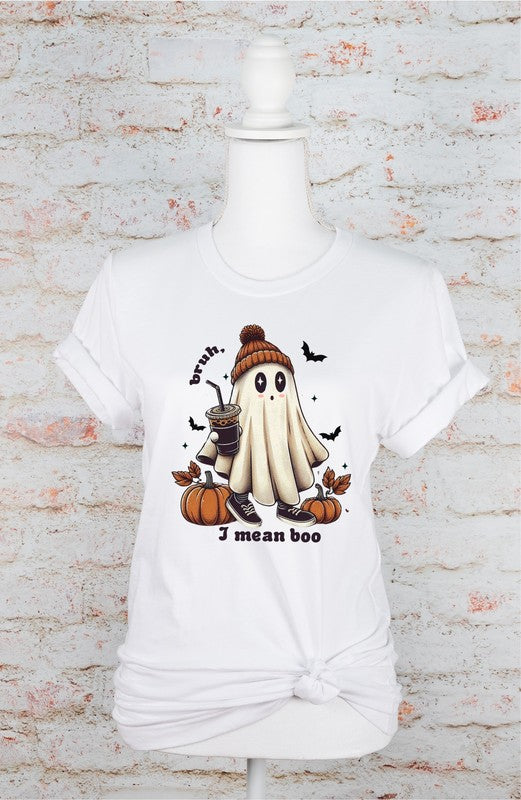 Bruh I Mean Boo Graphic Tee, T Shirt (PLUS)