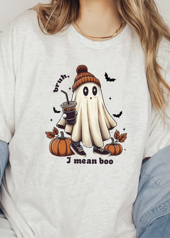 Bruh I Mean Boo Graphic Tee, T Shirt (PLUS)