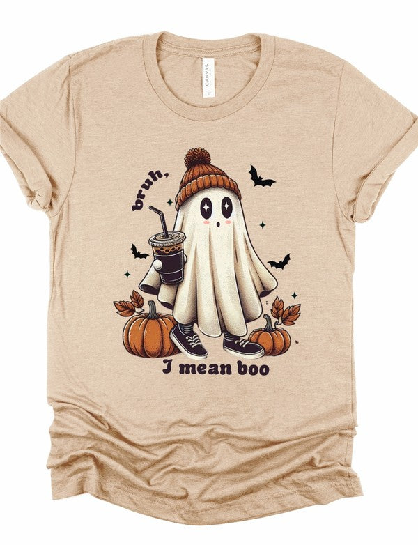 Bruh I Mean Boo Graphic Tee, T Shirt (PLUS)