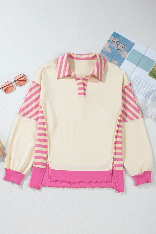 Chic Stripes Collared Top