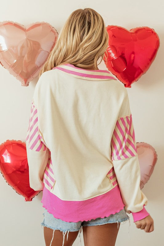 Chic Stripes Collared Top