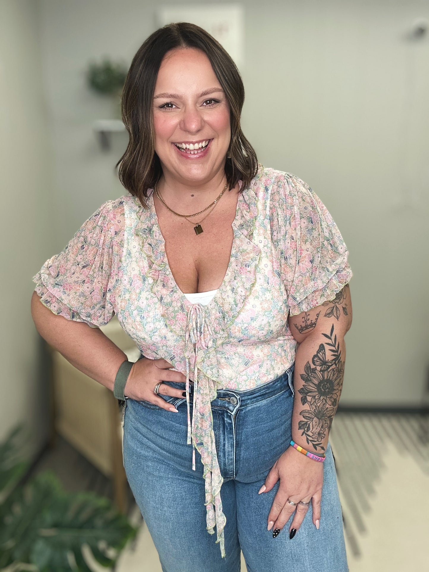 Divine Feminine Balloon Sleeve Bodysuit