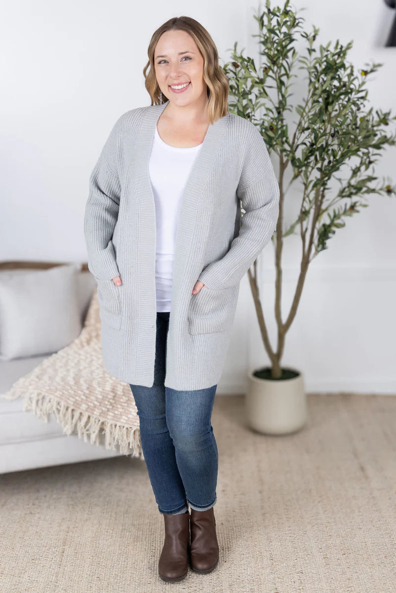 Michelle Mae Layla Sweater Cardigan - Grey