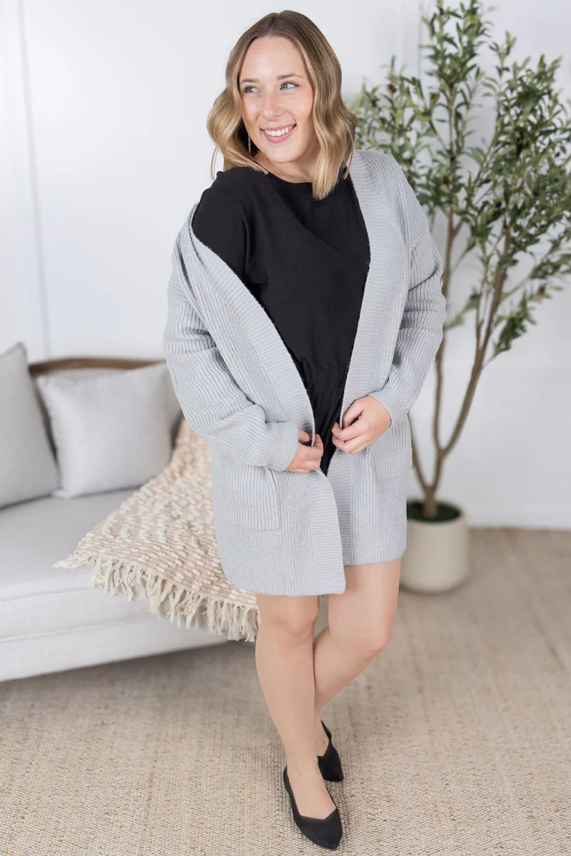 Michelle Mae Layla Sweater Cardigan - Grey