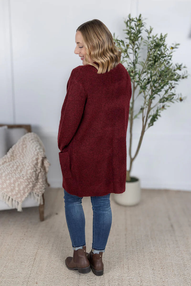 Michelle Mae Madison Cozy Cardigan - Burgundy