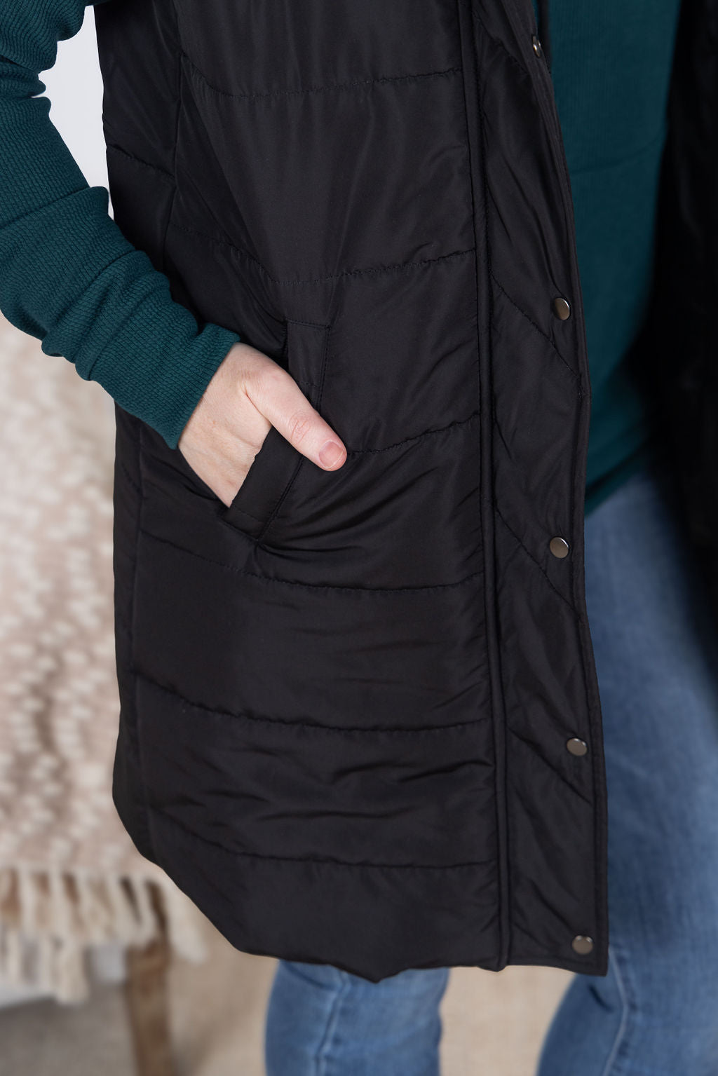 Michelle Mae Harlow Long Vest - Black