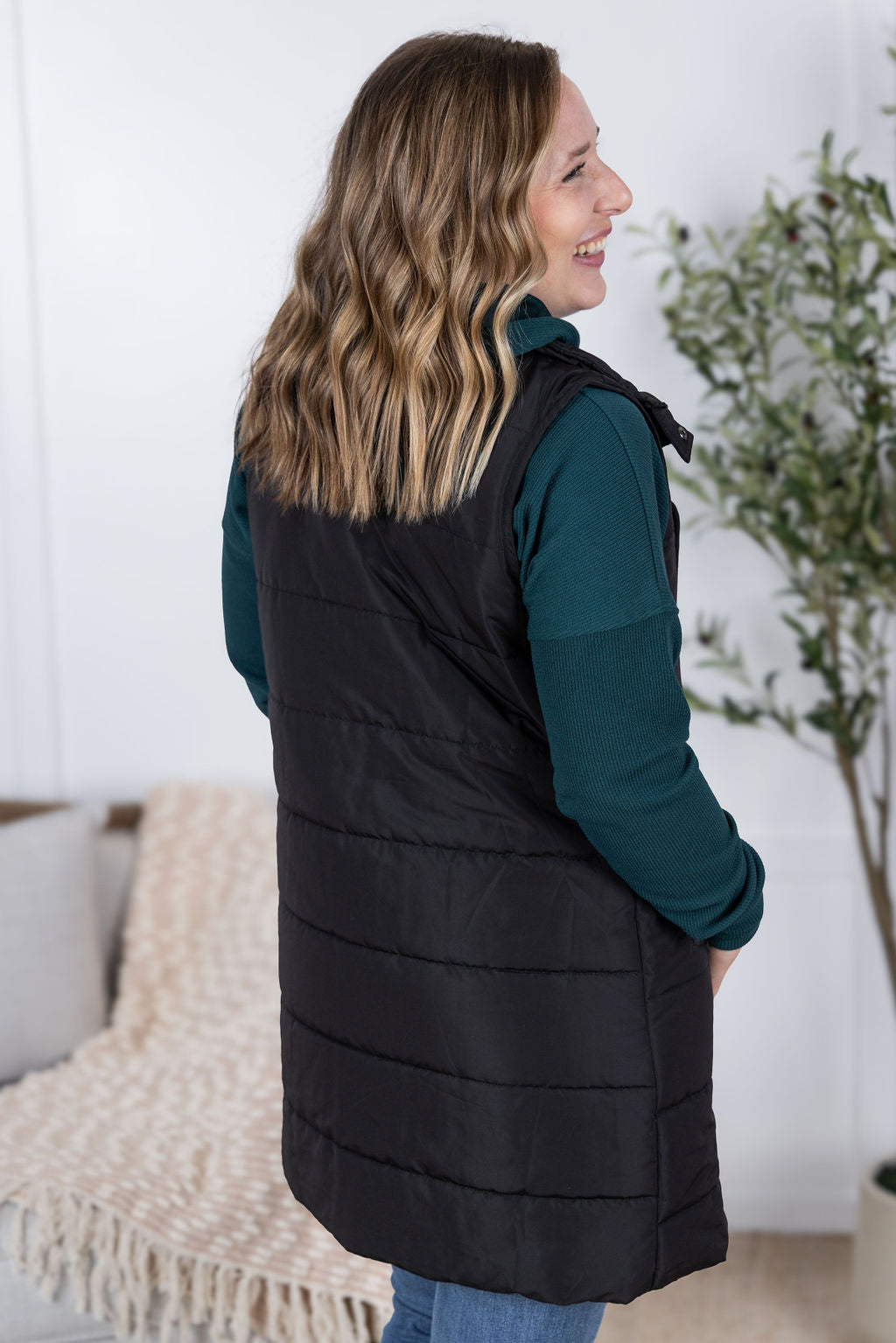 Michelle Mae Harlow Long Vest - Black