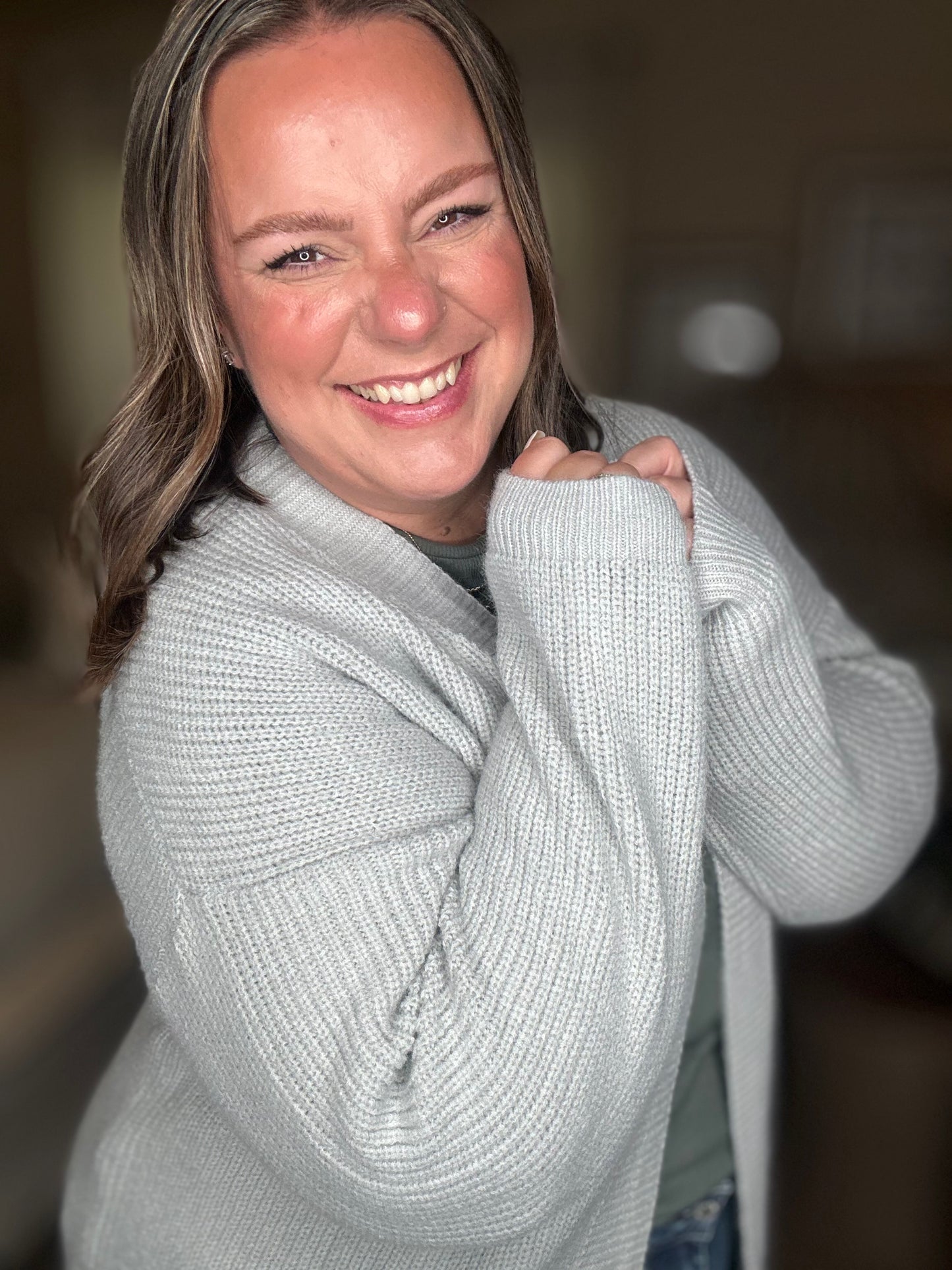 Michelle Mae Layla Sweater Cardigan - Grey