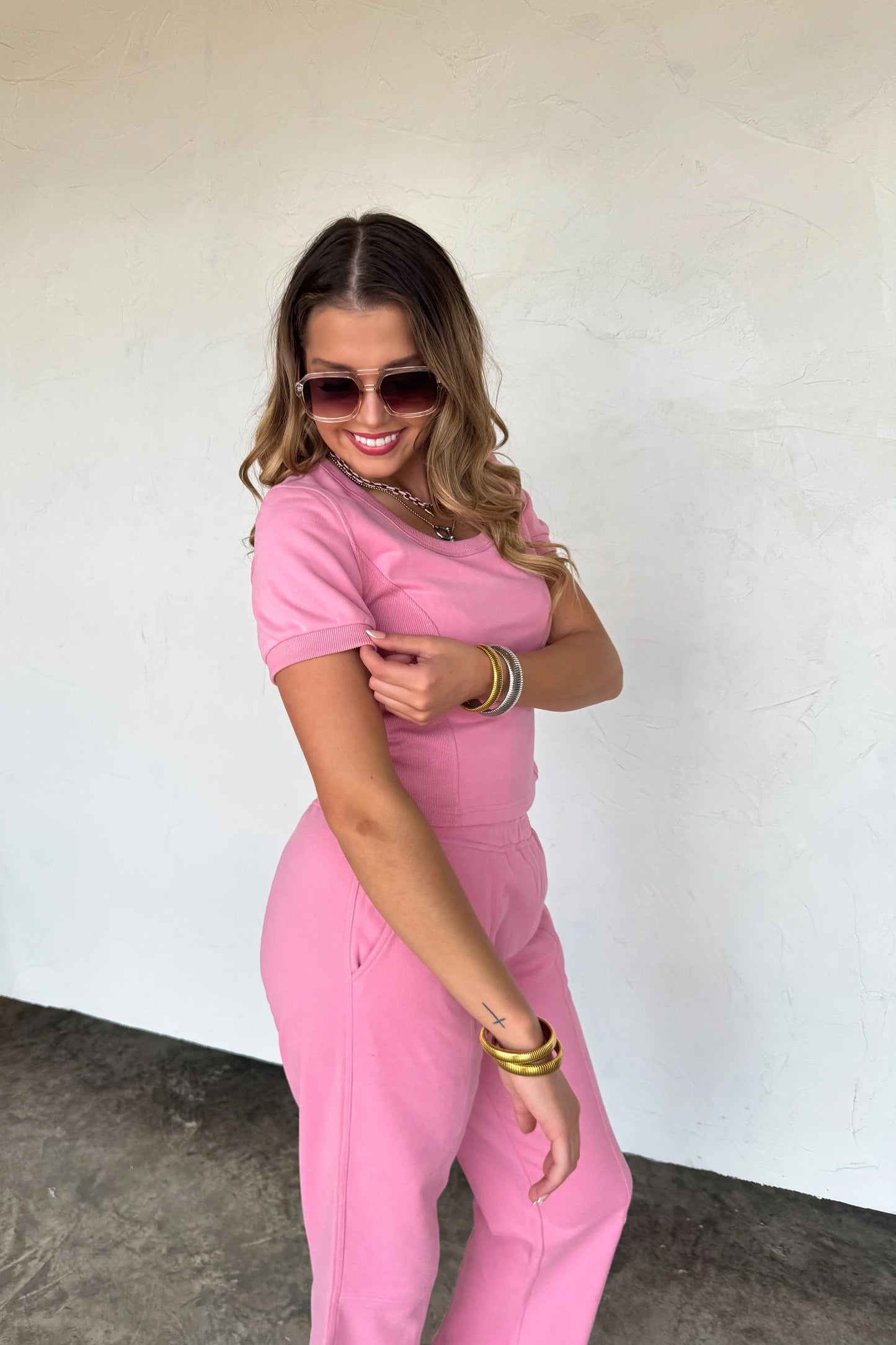PREORDER- STAY IN CROP PANT SET