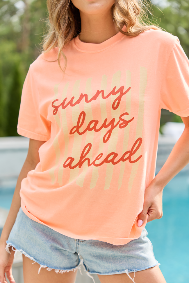 Sunny Days Ahead Neon Orange Graphic Tee