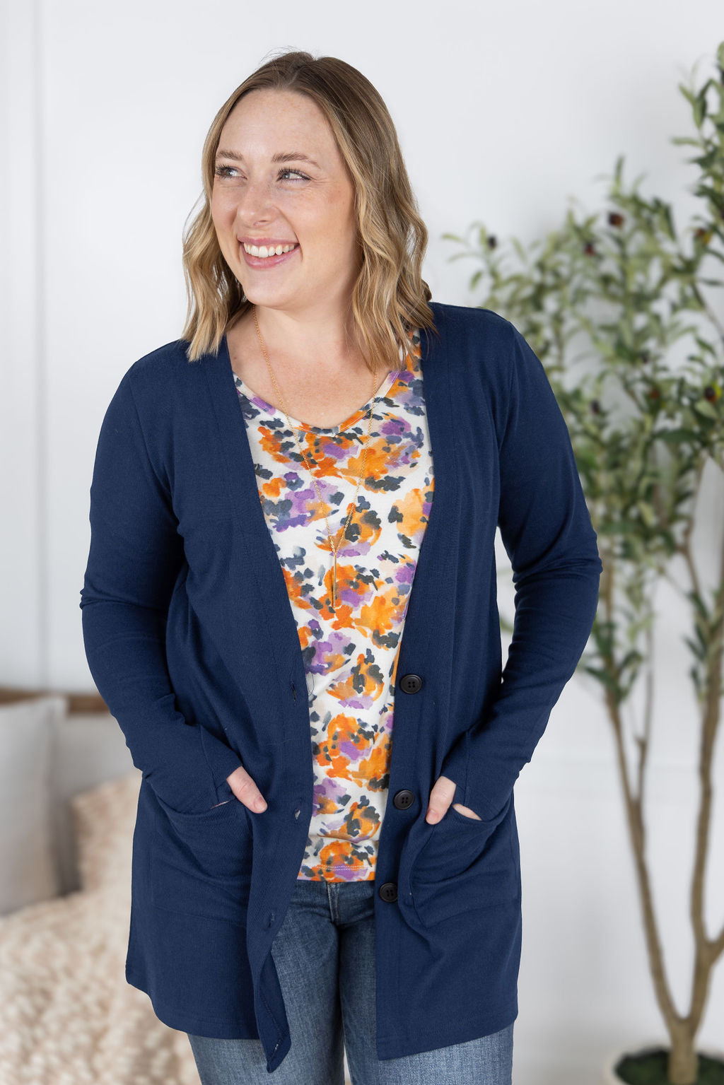 Michelle Mae Cori Cardigan - Navy