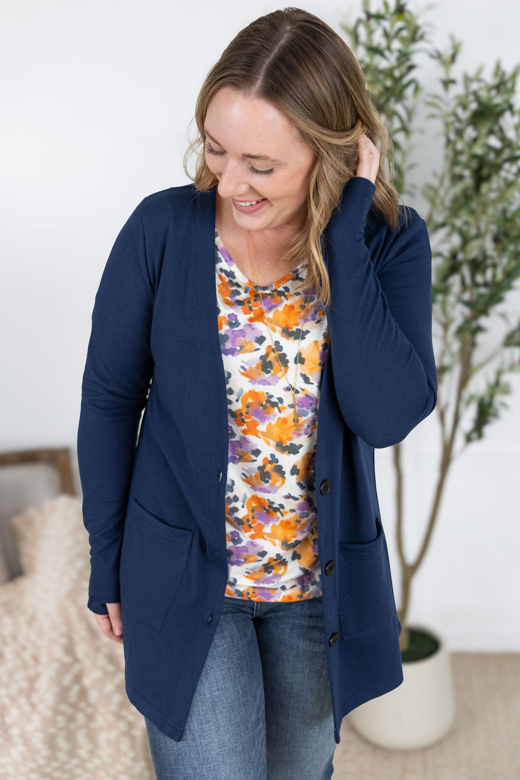 Michelle Mae Cori Cardigan - Navy