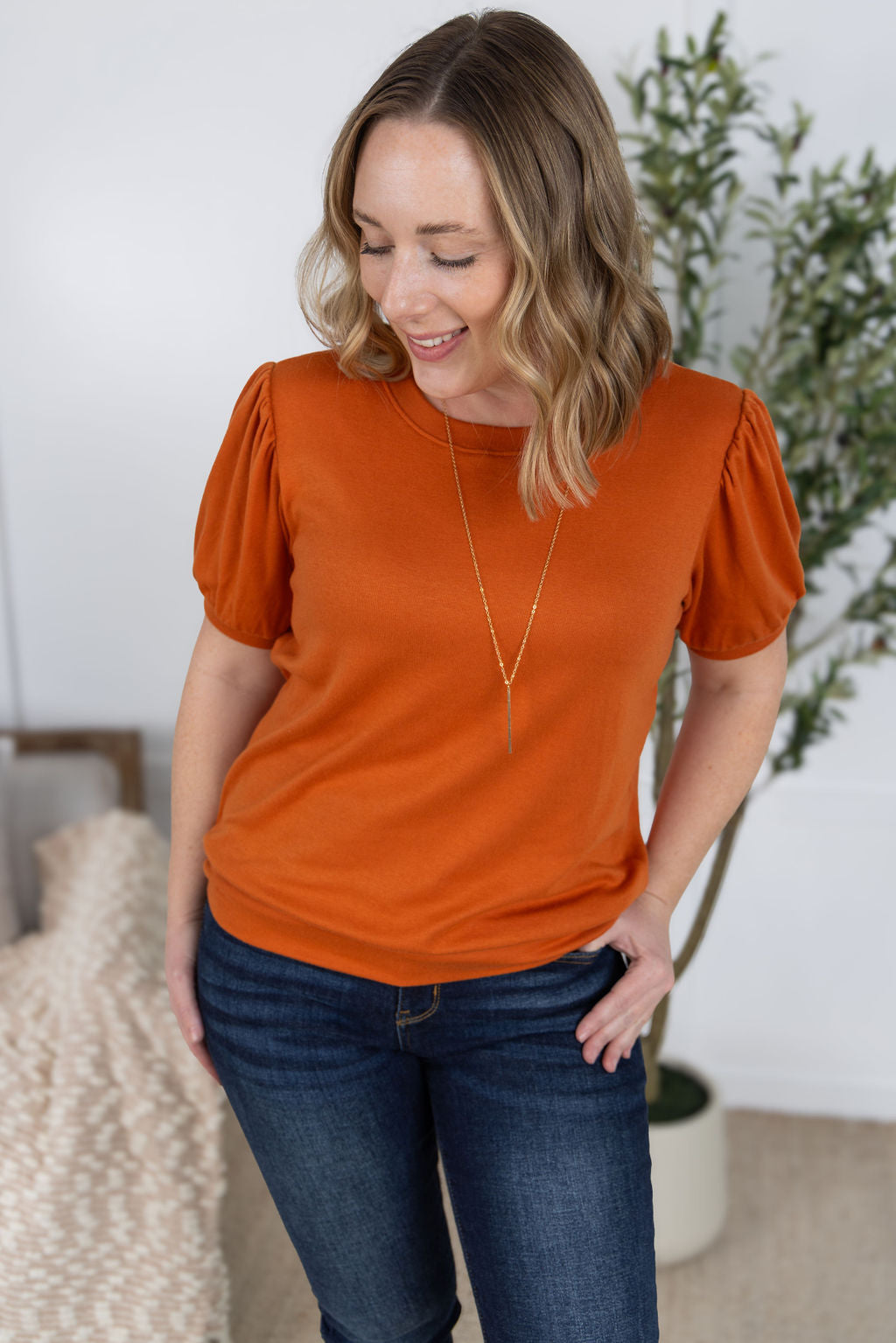 Michelle Mae Katie Cozy Top - Pumpkin