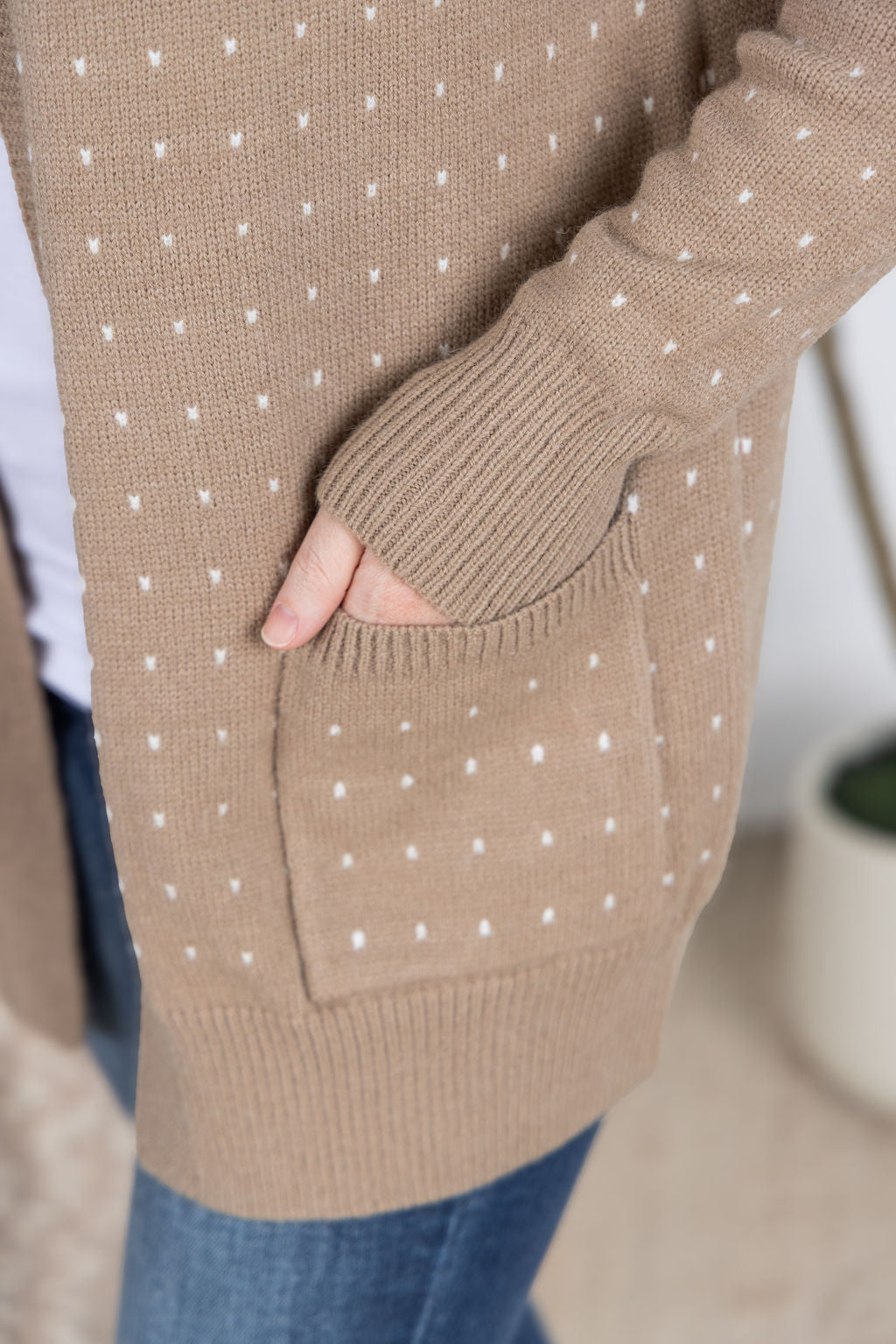 Michelle Mae Dalilah Dot Cardigan - Tan