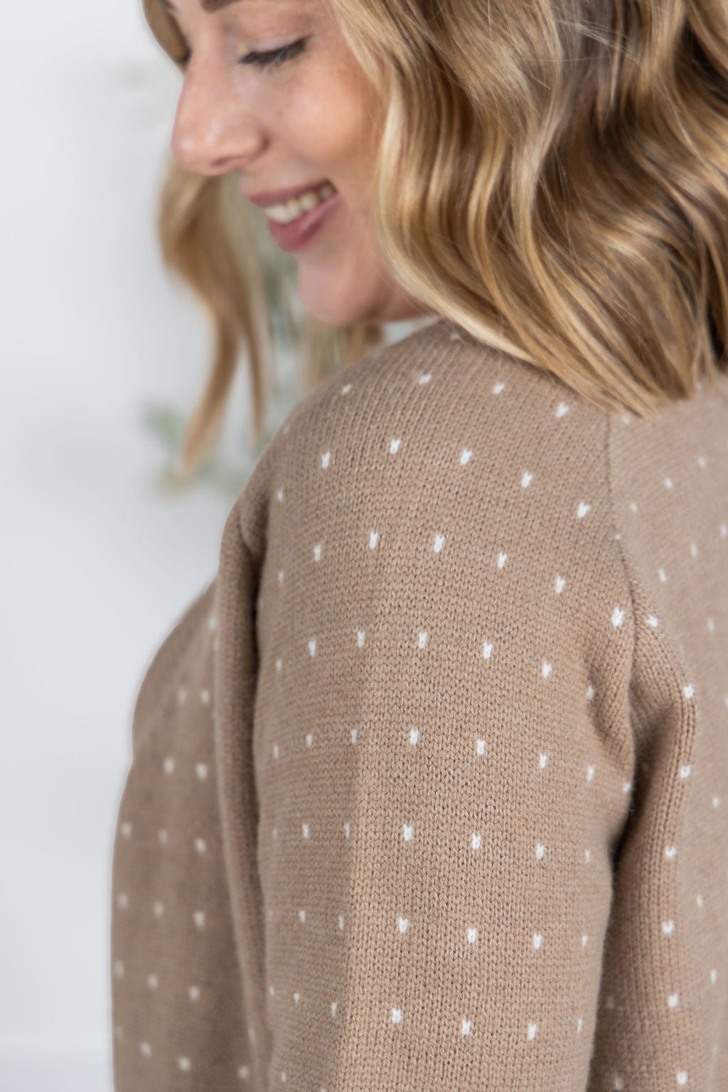 Michelle Mae Dalilah Dot Cardigan - Tan