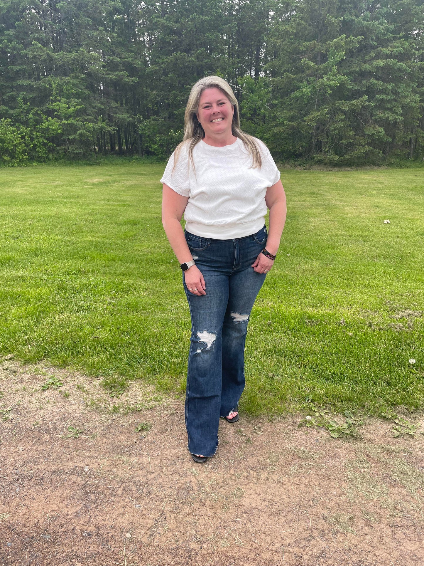 Clearly Classic Short Sleeve Top in White
