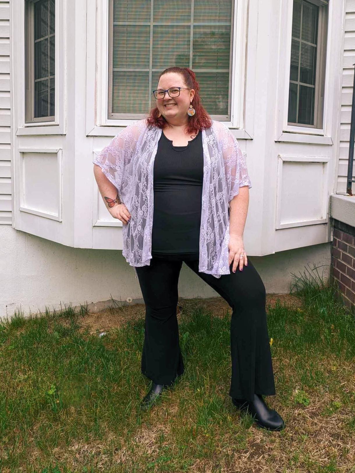 Good Days Ahead Lace Kimono In Lavender