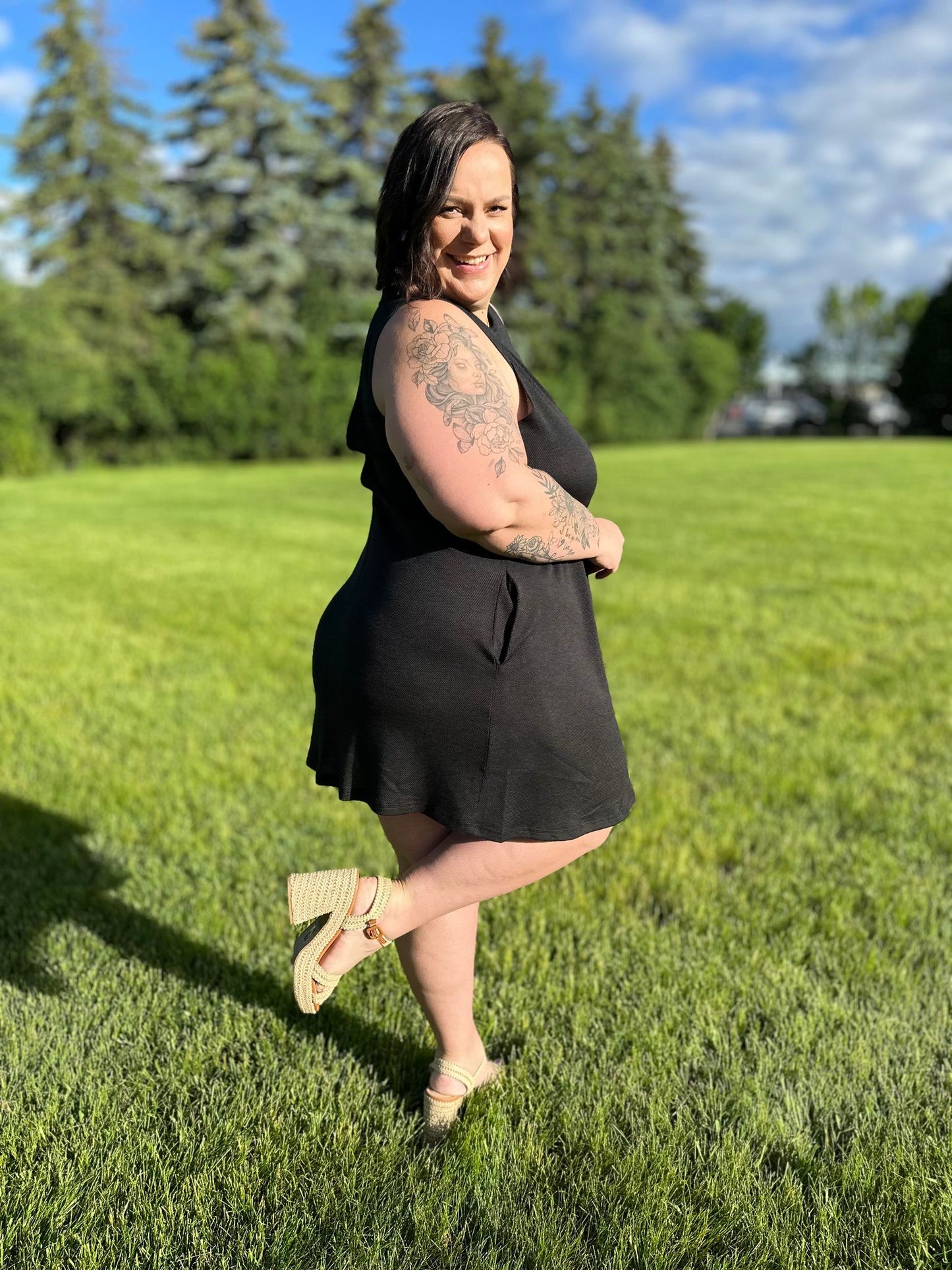 Back it Up Crisscross Cut-Out Back Dress