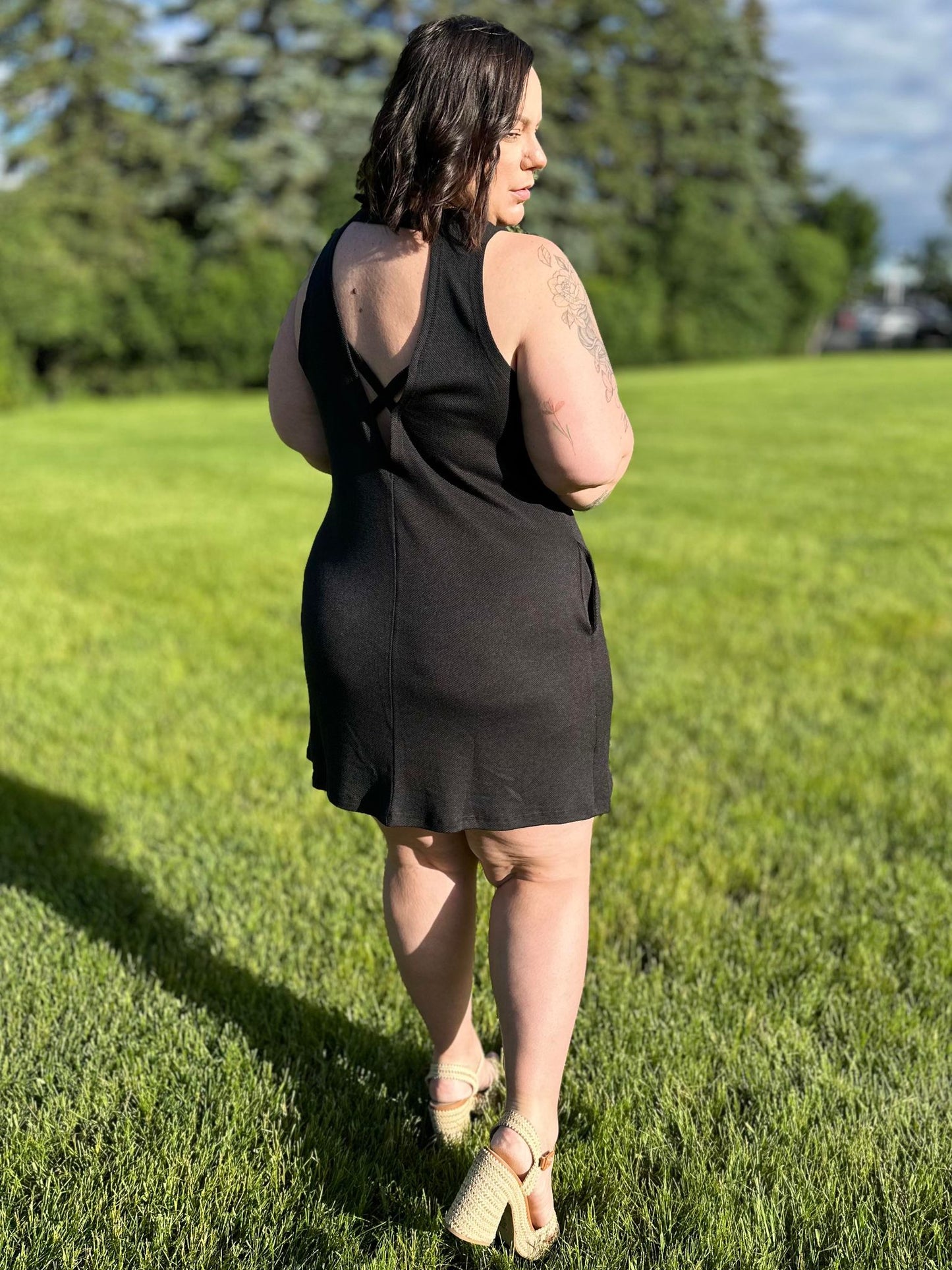 Back it Up Crisscross Cut-Out Back Dress