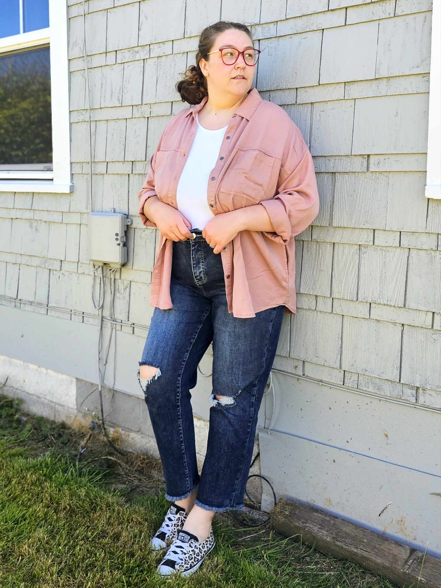 Delicate Is My Middle Name Long Sleeve Denim Shirt