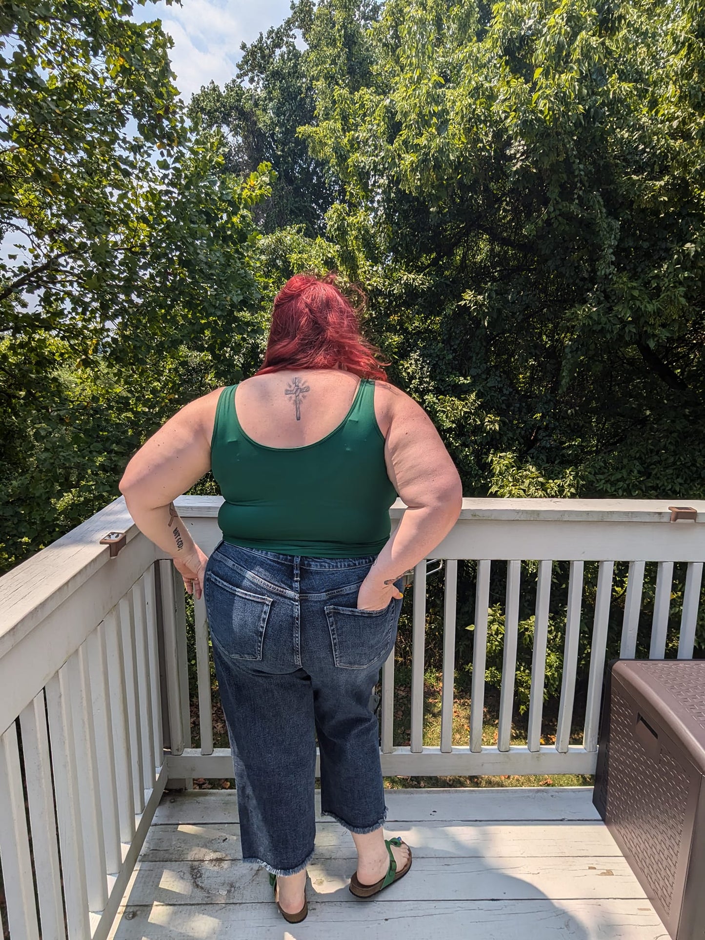 Tummy Control High Waist Raw Hem Jeans In Dark Potassium