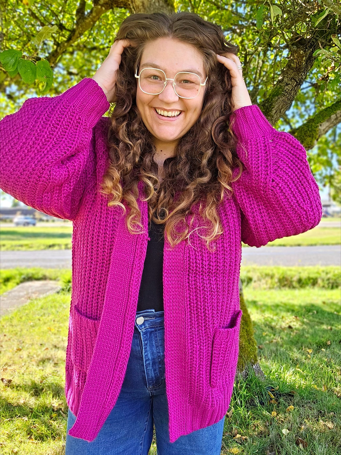 Maybe Monday Cardigan in Berry