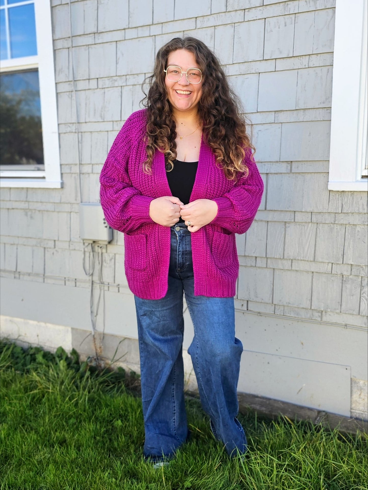 Maybe Monday Cardigan in Berry