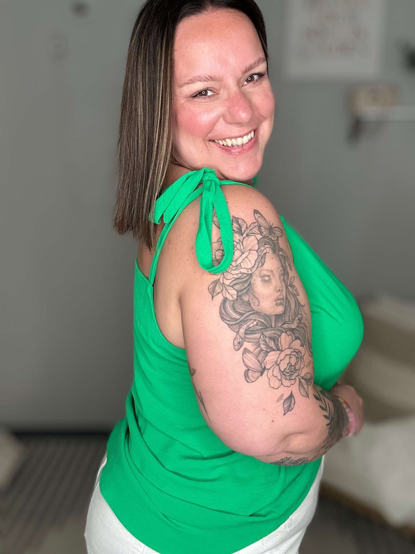 A Little Closer Shoulder Tied Tank Top