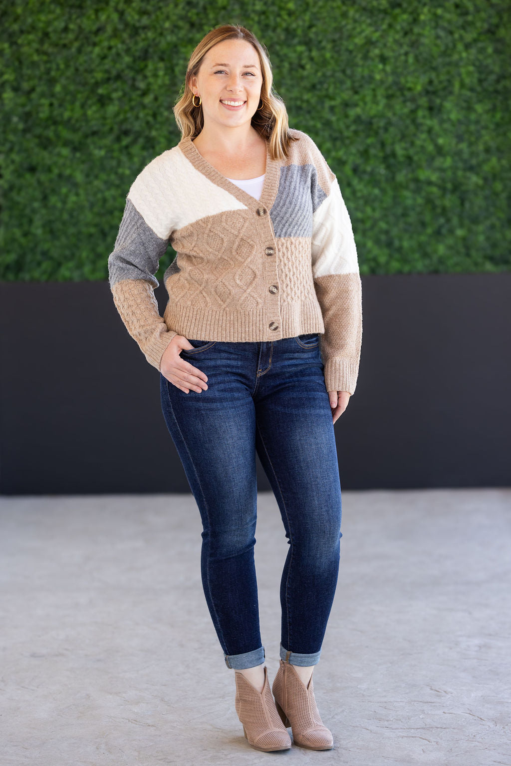 Michelle Mae Colorblock Cozy Cardigan